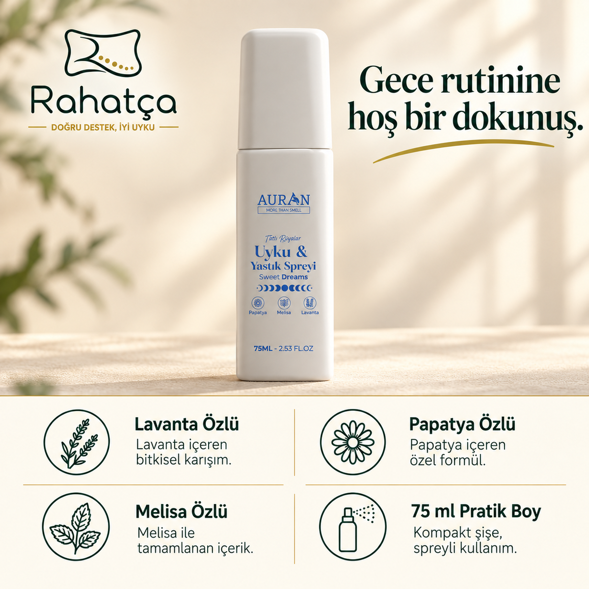 Lavanta-Menekşe-Papatya Özlü Uyku Spreyi